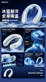 REMAX F20 Whirly Series Icy Bladeless Neck Fan - Image 2